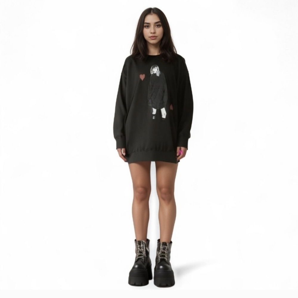Taylor Swift Reputation Black Distressed Crewneck Sweater
